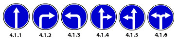 Знаки 4.1.1 - 4.1.6 Знаки 4.1.1 - 4.1.6